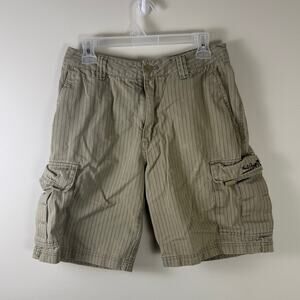 Y2K Quiksilver casual streetwear pinstripe cargo shorts mens size 31